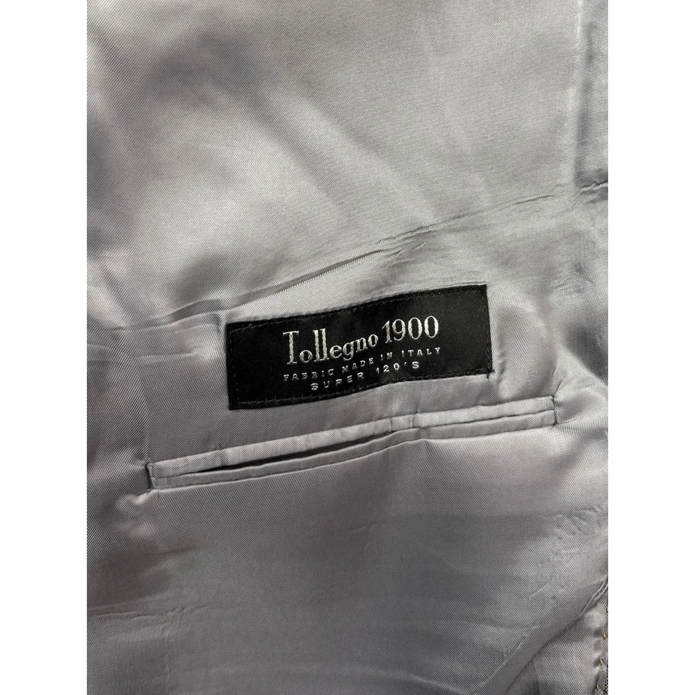 Joseph Abboud 54L 48x32 Gray 2pc Pant Suit Tollegno 1900 Italian Fabric Wool USA